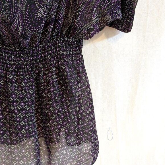 Max Azria Chiffon Dolman Sleeve Top L - Picture 4 of 5